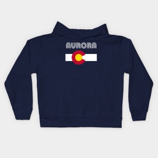 Aurora Flag Colorado Retro Home Love Family Kids Hoodie